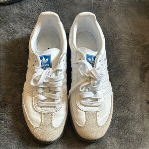 Adidas White and Tan Samba